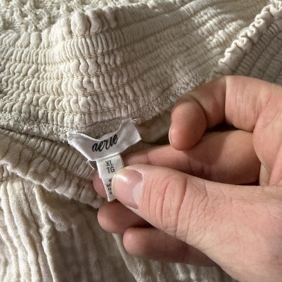 Aerie shorts womens XL gauze cotton slub beige ivory - Picture 7 of 7